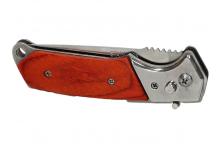 Foto 5 - Kapesní Vystřelovací nůž s dřevěnou střenkou 20 cm v pouzdře