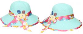 Dětský klobouk s králíkem modrý 