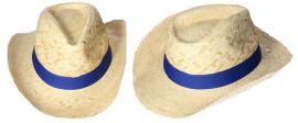 Slaměný kovbojský klobouk s modr…