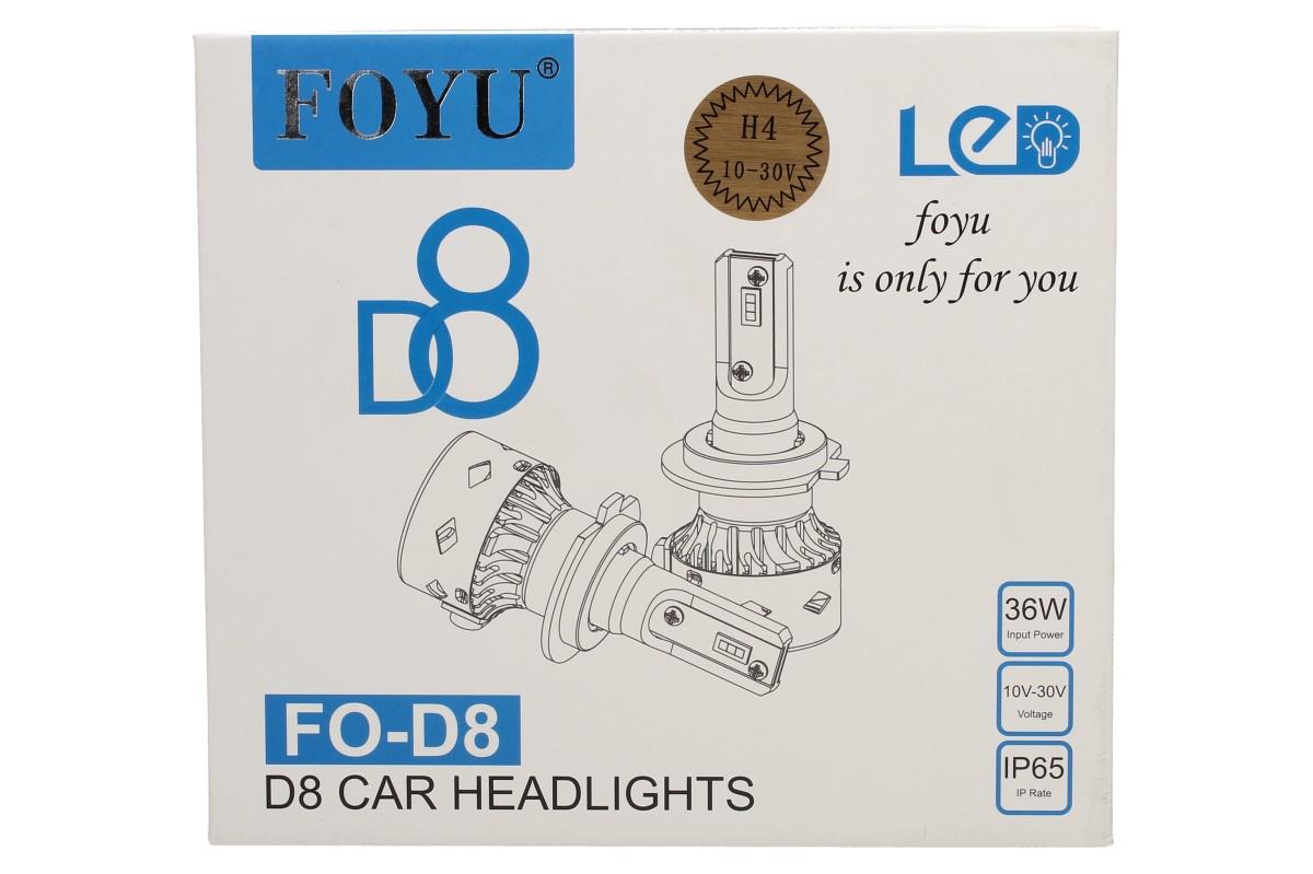 H4 LED žárovky FOYU D8  CANBUS 10-30V 36W sada 2 kusy
