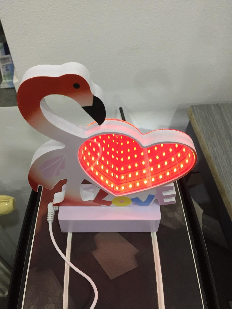 3D USB Lampa Plameňák Love
