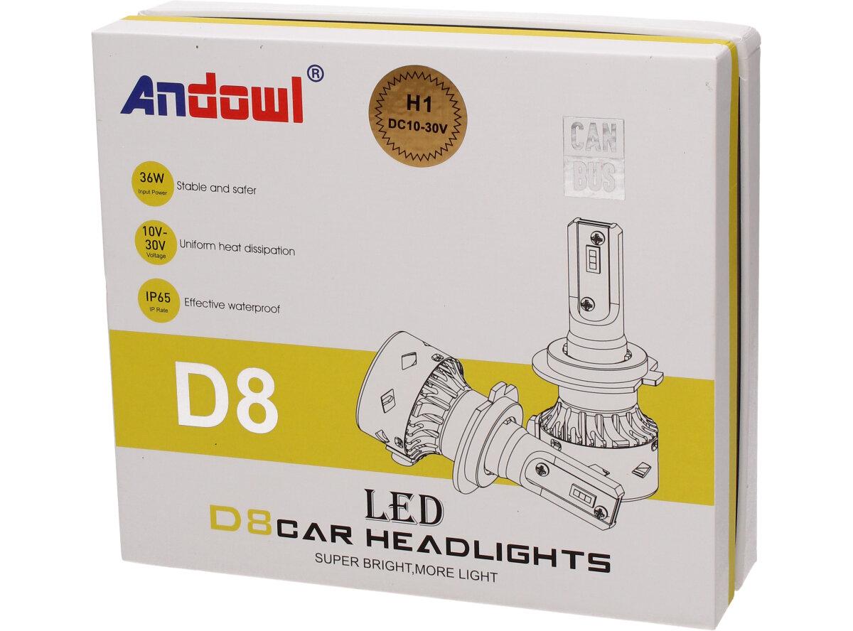H1 LED žárovky ANDOWL D8 CANBUS 10-30V 36W sada 2 kusy