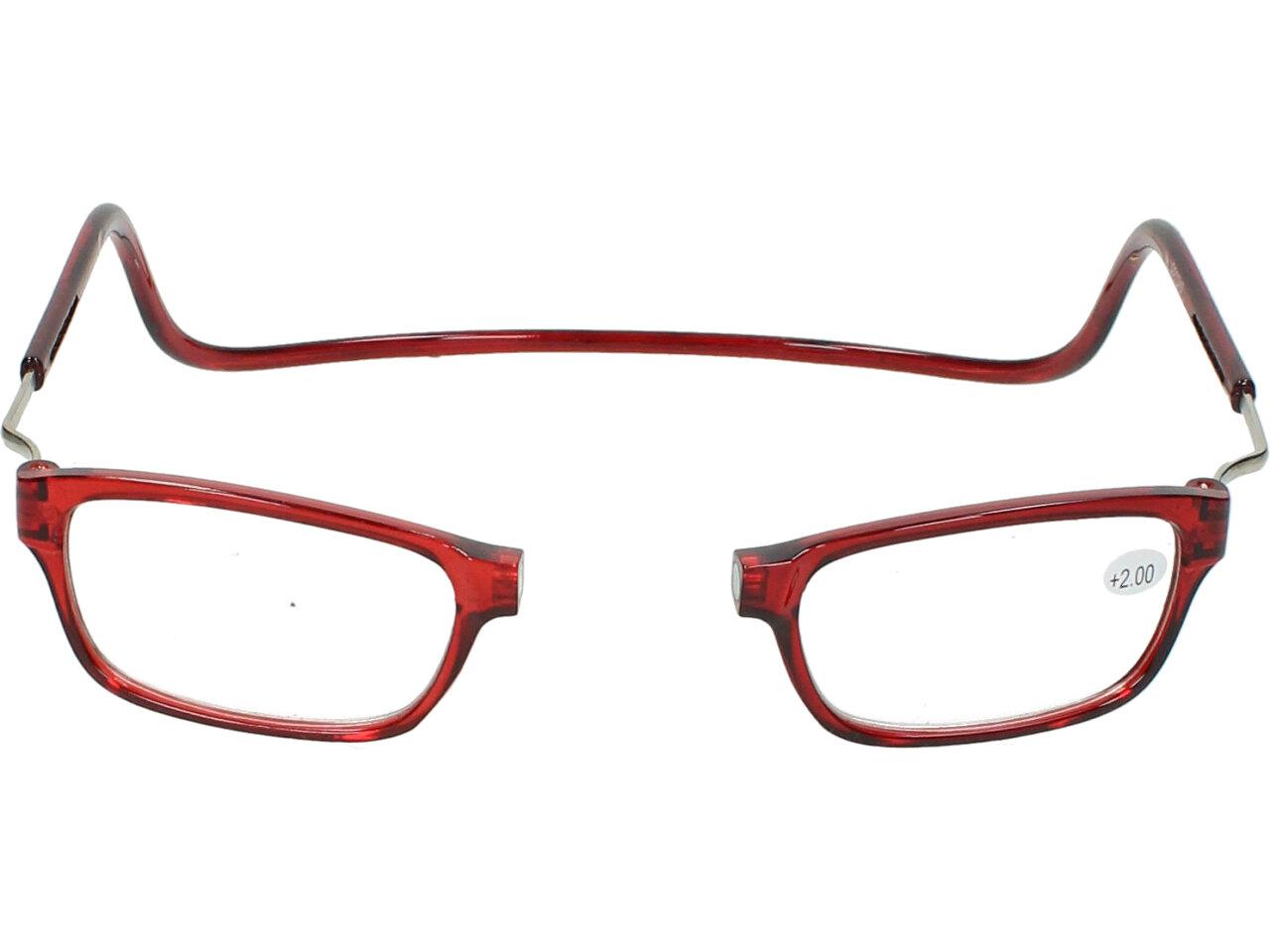 Dioptrické brýle s magnetem červené +2,00