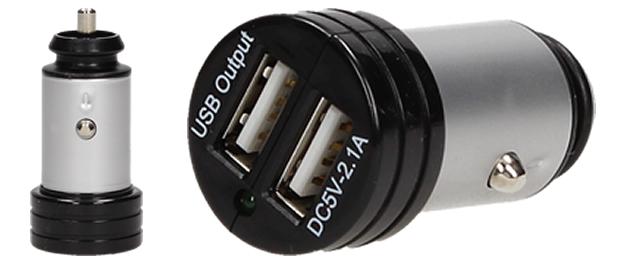 USB adaptér 12V/24V 2100mA 2v1