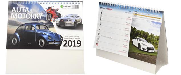 Auta a motorky Kalendář 2019 20 x 21,5 cm