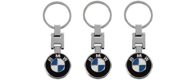 Klíčenka - znak BMW CHROM černá 3 cm
