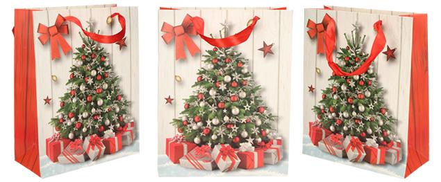 Dárková vánoční taška stromek 23x18 cm