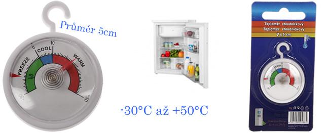 Teploměr do lednice či mrazáku kulatý -30°C až +50°C 