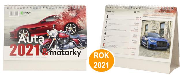Kalendář 2021 Auta a motorky 22 x 17 cm
