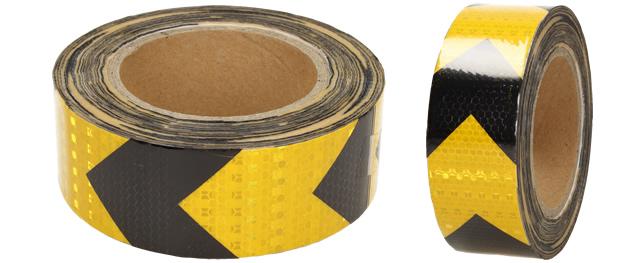 Reflexní lepící páska 25m žlutá-černá