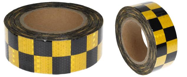 Reflexní lepící páska 25m žlutá-černá